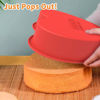 Picture of SILIVO Silicone Heart Shaped Cake Pans, 8 Inch, Red, Nonstick, Food Grade Silicone, Easy Clean, Freezer, Microwave and Oven Safe