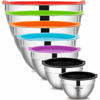 Picture of YIHONG 7 Piece Metal Mixing Bowls with Lids for Kitchen, Stainless Steel Set Ideal for Baking, Prepping, Cooking and Serving Food, Nesting Design for Space Saving Storage