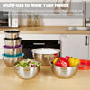 Picture of YIHONG 7 Piece Metal Mixing Bowls with Lids for Kitchen, Stainless Steel Set Ideal for Baking, Prepping, Cooking and Serving Food, Nesting Design for Space Saving Storage