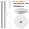 Picture of [ 8 Pack ] Glass Juicing Bottles with 2 Straws & 2 Lids w Hole- 16 OZ Travel Drinking Jars, Water Cups with Black Airtight Lids, Reusable Tall Mason Jar for Juice, Bubble Tea, Smoothie, Tea, Kombucha