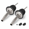 Picture of 2PCS Stainless Steel Pourers, BALTRE Speed Wine Bottle Pourer, Olive Oil and Vinegar Tapered Stopper Spout, Suitable for About 3/4" Bottle Mouth, with Sealed Dust Caps