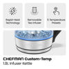 Picture of Chefman Electric Kettle with Temperature Control, 5 Presets LED Indicator Lights, Removable Tea Infuser, Glass Tea Kettle & Hot Water Boiler, 360° Swivel Base, BPA Free, Stainless Steel, 1.8 Liters
