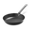 Picture of Merten & Storck Pre-Seasoned Carbon Steel 10" Frying Pan Skillet, Cast Iron Lightweight, Durable, Sear Grill Broil Fry, Indoor Outdoor Cooking, Easy to Clean, Oven Safe, Induction, Steel Handle, Black