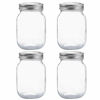 Picture of YINGERHUAN Glass Regular Mouth Mason Jars, 16 oz Clear Glass Jars with Silver Metal Lids for Sealing, Canning Jars for Food Storage, Overnight Oats, Dry Food, Snacks, Candies, DIY Projects (4PACK)