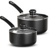 Picture of Utopia Kitchen Nonstick Saucepan Set with Lid, 1 Quart and 2 Quarts Multipurpose Pots Set for Home Kitchen or Restaurant (Grey-Black)