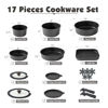 Picture of SENSARTE 17 Piece Pots and Pans Set, Nonstick Detachable Handle Cookware, Induction Kitchen Cookware Set with Removable Handle, Healthy Non Stick RV Cookware, Dishwasher ＆ Oven Safe, PFOA Free (Black)