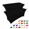 Picture of IVAPUPU 2 Pack 6FT Table Cloth for Rectangular Fitted Events Stretch Black Table Covers Washable Table Cover Spandex Tablecloth Table Protector for Party, Wedding, Cocktail, Banquet, Festival