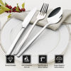 Picture of KINGSTONE Silverware Set, 20 Piece Flatware Cutlery Set for 4, 18/10 Stainless Steel Silverware Mirror Polished Dishwasher Safe for Home, Restaurant, Wedding, Party(Silver, 20 pieces for 4)