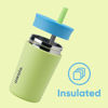 Picture of Owala Kids Insulation Stainless Steel Tumbler with Spill Resistant Flexible Straw, Easy to Clean, Kids Water Bottle, Great for Travel, Dishwasher Safe, 12 Oz, Blue and Light Green (Turtley Awesome)