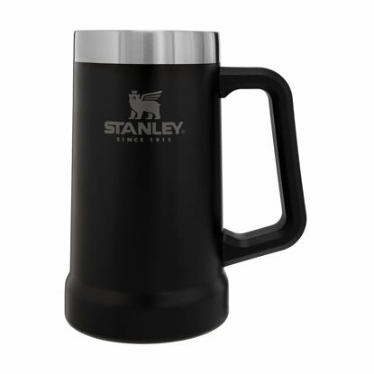 Picture of Stanley Adventure Big Grip Beer Stein 24 oz | Mug Keeps Beer Cold for Hours | Holds 2 Cans of Beer | Insulated Stainless Steel | Heavy-Duty Handle | Matte Black