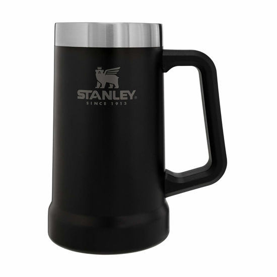 Picture of Stanley Adventure Big Grip Beer Stein 24 oz | Mug Keeps Beer Cold for Hours | Holds 2 Cans of Beer | Insulated Stainless Steel | Heavy-Duty Handle | Matte Black