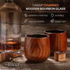Picture of Oaksip The Original Charred Wooden Bourbon Drinking Glass Bourbon Gifts for Men | Charred Wooden Old Fashioned Glass | Great Whiskey Gifts for Men, Dad, or Brother | Gifts For Men Who Have Everything