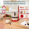 Picture of Sourdough Starter Kit - 38oz, with Cookbook, Measuring Cup, Spatula, Wide Mouth Jar Cover, Thermometer, Date Marked Feeding Band, Sourdough Starter Jar Glass for Baker, Sourdough Bread Baking Supplies
