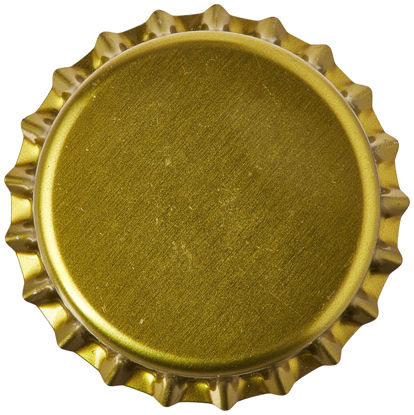 Picture of 144 Oxygen Absorbing Beer Bottle Caps, 26mm US Standard Size Pry Off Gold Crown Caps for Homebrew, PVC Free Caps for Beer Bottles