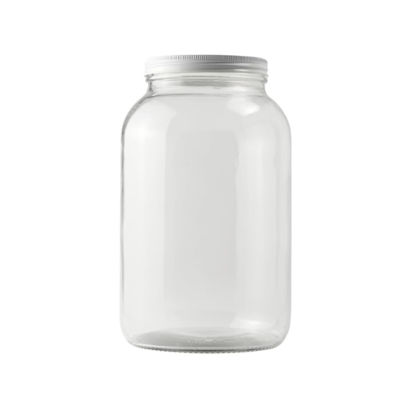 Picture of FastRack - One Gallon Wide Mouth Jar with White METAL Airtight Lid, One Glass Jar with Fermentation Lid, 1 Gallon Glass Jar with Lid for brewing, fermentation and pickling