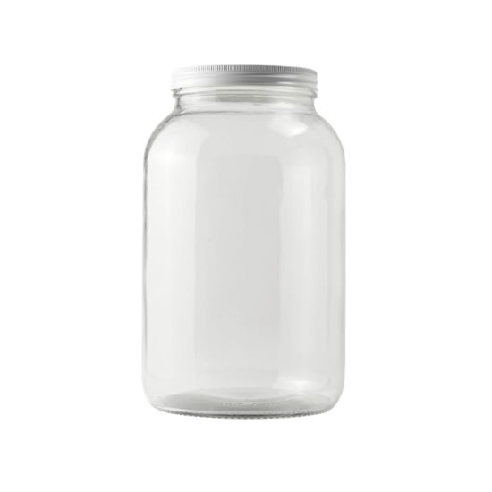 Picture of FastRack - One Gallon Wide Mouth Jar with White METAL Airtight Lid, One Glass Jar with Fermentation Lid, 1 Gallon Glass Jar with Lid for brewing, fermentation and pickling