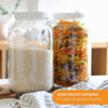 Picture of FastRack - One Gallon Wide Mouth Jar with White METAL Airtight Lid, One Glass Jar with Fermentation Lid, 1 Gallon Glass Jar with Lid for brewing, fermentation and pickling