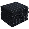 Picture of Homaxy 100% Cotton Terry Kitchen Towels(Black, 13 x 28 inches), Checkered Designed, Soft and Super Absorbent Dish Towels, 4 Pack