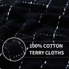 Picture of Homaxy 100% Cotton Terry Kitchen Towels(Black, 13 x 28 inches), Checkered Designed, Soft and Super Absorbent Dish Towels, 4 Pack