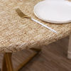Picture of Round Vinyl Fitted Tablecloth with Flannel Backing Elastic Edge Design Table Cover Waterproof Oil-Proof PVC Table Cloth Stain-Resistant Wipeable for Round Table