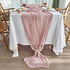 Picture of IVAPUPU 2 Pcs Cheesecloth Table Runner - 10ft Dusty Pink Boho Gauze Cheese Cloth Table Runners for Baby Shower Decoration Wedding Party Summer Garden Farmhouse