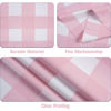 Picture of Kesfey 3 Packs Pink Gingham Tablecloth Pink and White Checkered Tablecloths 54 x 108 Inches Disposable Plastic Gingham Tablecovers Waterproof Rectangle Picnic Table Covers for Birthday Party Supplies