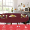 Picture of Covers For The Home Deluxe Elastic Edged Flannel Backed Vinyl Fitted Table Cover - Basketweave (Red) Pattern - Round Oblong Oval- Fits Tables up to 48" W x 68" L