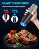 Picture of Sweet Alice Gravity Electric Pepper and Salt Grinder Set, Adjustable Coarseness, Battery Powered with LED Light, One Hand Automatic Operation, Stainless Steel Black, 2 Pack