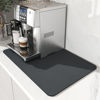 Picture of AMOAMI-Coffee Mat Hide Stain Rubber Backed Absorbent Dish Drying Mat for Kitchen Counter-Coffee Bar Accessories Fit Under Coffee Maker Coffee Machine Coffee Pot Espresso Machine 12"x19" Dark Grey
