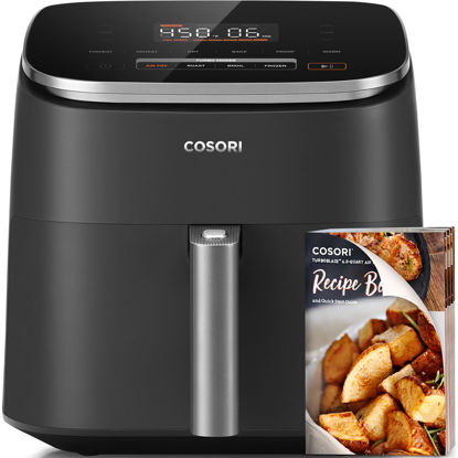 Picture of COSORI Air Fryer 9-in-1, Compact & Large 6-Qt, Fast Turbo Modes, 90°-450°F Even Results With Precise Temperature Control, Up to 95% Less Oil*, Roast, Bake, Dry, Reheat, Frozen, Broil, Proof, Grey