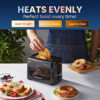 Picture of Elite Gourmet ECT1027B Cool Touch Toaster with 6 Temperature Settings & Extra Wide 1.25" Slots for Bagels, Waffles, Specialty Breads, Puff Pastry, Snacks, ETL Certified, 2 Slices, Black