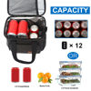 Picture of Femuar Reusable Lunch Box for Men/Women - Insulated Lunch Bag Leakproof Lunchbox for Work Office Picnic Beach - Freezable Lunch Cooler Bag with Adjustable Shoulder Strap - Black