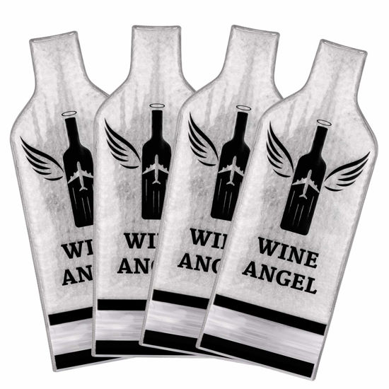 Picture of [UPGRADED PROTECTION] 4 Set (8 pcs) Reusable Wine Bags for Travel, Wine Protector Sleeve Case, Airplane Car Cruise TRIPLE Luggage Leak-proof Safety Impact Resist