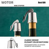 Picture of WOTOR Stainless Steel Wine Bottle Stoppers with Silicone - Reusable Wine Saver and Decorative Bottle Sealer, Leakproof, Keep Fresh, Silver, 2 Pack