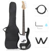 Picture of GLARRY Left Hand 4 String Electric Bass Guitar for Beginner Full Size Kit with Cable, Strap, Bag and Accessories (Black)