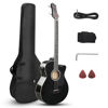 Picture of Ktaxon 4 String Acoustic Bass Guitar, Full Size Bass Guitar Kit with Portable Guitar Bag, Premium Cable, Wrench, Strap, Plectrum (Black)