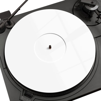 Picture of PRO SPIN White Acrylic Turntable Mat - Platter Slipmat for 12" Vinyl Vintage Record Player - Antistatic Cover, Reduces Noise & Sounds from Static & Dust - Tighter Bass Quality, Record Player Mat