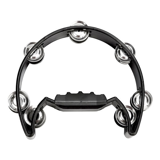 Picture of Soulmate Tambourine Metal Jingles Hand Held Percussion Half-Moon Single Row Tambourine for Kids Adult Musical Instrument Gift for KTV, Party, Black