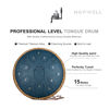 Picture of HOPWELL Steel Tongue Drum - 14 Inch 15 Note Tongue Drum - Hand Pan Drum with Music Book, Handpan Drum Mallets and Carry Bag, D Major (Navy Blue)