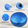 Picture of Steel Tongue Drum Kids Instrument: Musical Metal Tank Drums Set 6 Inch 8 Notes C-Key for Meditation Yoga Education Percussion with Bag, Music Book, Mallets, Finger Picks(Blue)