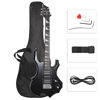Picture of Glarry Cool Burning Fire Style Electric Guitar Christmas gift for Beginner Guitar Lover with Accessories Pack (Black)
