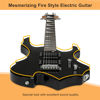 Picture of Glarry Cool Burning Fire Style Electric Guitar Christmas gift for Beginner Guitar Lover with Accessories Pack (Black)