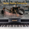 Picture of HEXANT 88-Key Weighted Digital Piano, Full-Size Semi-Weighted Upright Flip Electric Keyboard Piano with 3 Pedal and Multi-Functional Keyboard for Beginner(with Bench,Black)