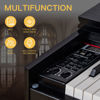 Picture of HEXANT 88-Key Weighted Digital Piano, Full-Size Semi-Weighted Upright Flip Electric Keyboard Piano with 3 Pedal and Multi-Functional Keyboard for Beginner(with Bench,Black)