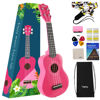 Picture of VANPHY Soprano Ukulele for Kids 21 Inch Ukelele with Bag Strap Picks Songbook Cleaning Cloth Suitable for Adults and Beginners（Light Pink）