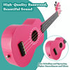 Picture of VANPHY Soprano Ukulele for Kids 21 Inch Ukelele with Bag Strap Picks Songbook Cleaning Cloth Suitable for Adults and Beginners（Light Pink）