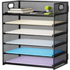 Picture of Marbrasse 6 Tier Paper Organizer Letter Tray - Mesh Desk File Organizer with Handle, Paper Sorter Organizer for Letter/A4 Office File Folder Holder - Black