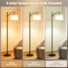 Picture of Ambimall 60" Floor Lamps for Living Room with 3 Color Temperatures Bulb & Adjustable Linen Shade, Tall Lamp for Living Room Bedroom Office Classroom Dorm Room(9W Bulb Included)
