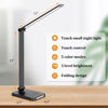 Picture of LED Desk Lamp with USB Ports,Touch Desk Lamps for Home Office with 5 Color Modes,3 Brightness Desk Light with Small Night Light,Reading Lamp Table Lamp for Bedroom Bedside Study Black （with adapter）