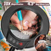 Picture of Krstlv 10X Magnifying Glass with Light and Stand, 5 Color Modes Stepless Dimmable LED Lighted Desk Lamp, Hands Free Flexible Gooseneck Magnifier with Light for Craft Hobby Painting Sewing Close Work